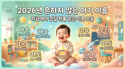 2026년 흔하지 않은 아기이름 – 학급에서 겹칠 확률 낮은 이름 모음 image